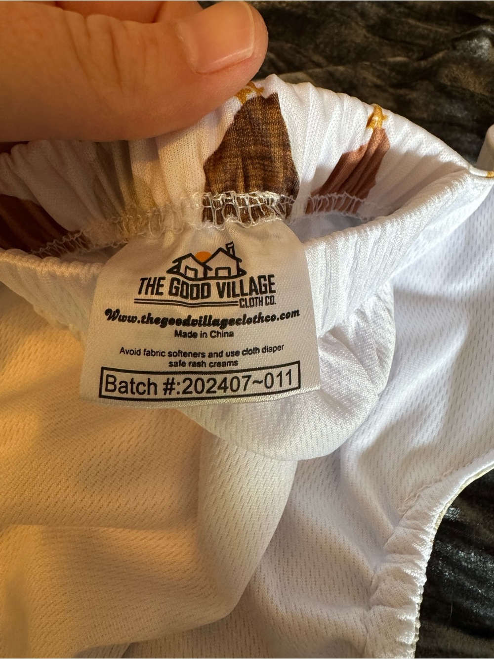 White Chicken Print Reusable Cloth Diaper Cover with Rust Snaps - Picture 2 of 5